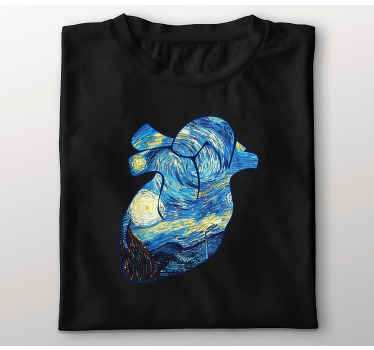 Camiseta inspirada en la noche estrellada de vincent van gogh - TenVinilo