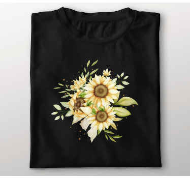 Camisa personalizada con ramo de girasol pintado detallado - TenVinilo