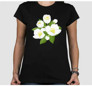illustration jasmine flowers custom t-shirt - TenStickers