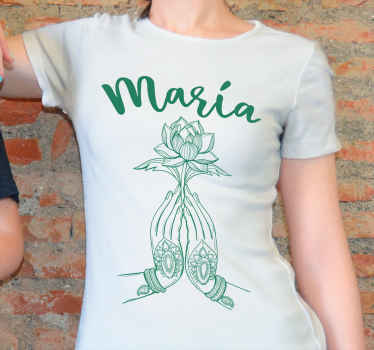 Mandala de manos con nombre camiseta personalizada - TenVinilo