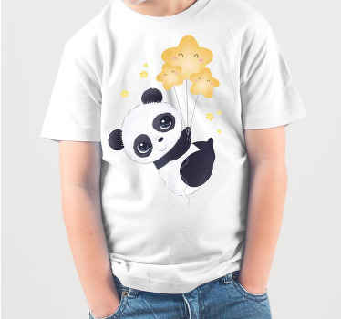 Camiseta infantil Panda bebé con globo - TenVinilo