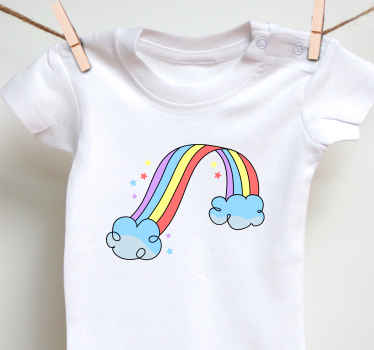 Kunst regnbue abstrakt bakgrunn t-skjorte baby - Tenstickers