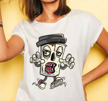 Coffee zombie graffiti character custom t-shirt - TenStickers