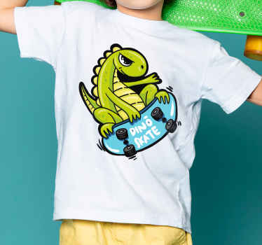 Baby dino skate kids t-shirt - TenStickers