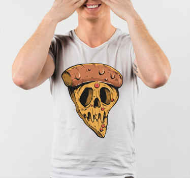 Pizza skull graffiti style custom t-shirt - TenStickers