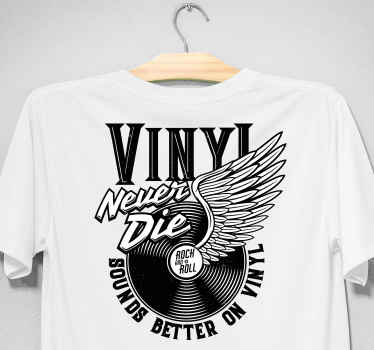 Camiseta personalizada de disco de vinilo alado con texto - TenVinilo