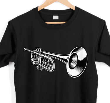 Black and white trumpet illustration t-shirt - TenStickers