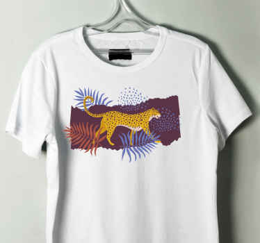 Tropical leaves leopards pattern custom t-shirt - TenStickers