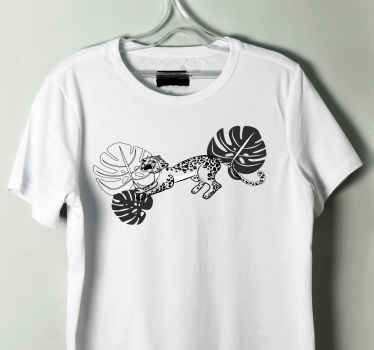 Sort hvid vild leopard tropisk skjorte - TenStickers