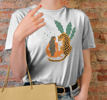 Camiseta personalizada de mujer de moda y leopardo - TenVinilo