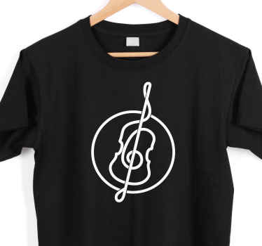 Hat sanatı çello tasarımı özel tişört - TenStickers