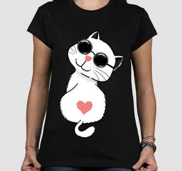 Cute cat cartoon custom t-shirt - TenStickers
