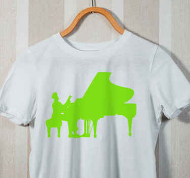 Pijanist jednostavna glazbenica majica siluete - TenStickers