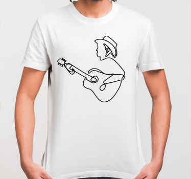 Camiseta guitarrista de linea continua - TenVinilo