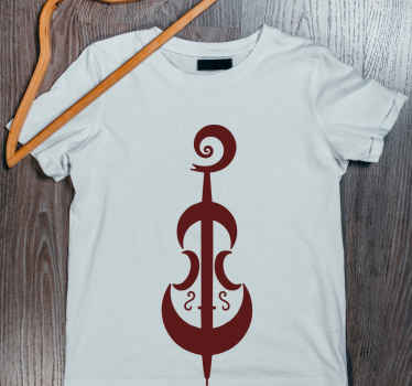 Basit çello sillhouette tasarımı özel tişört - TenStickers