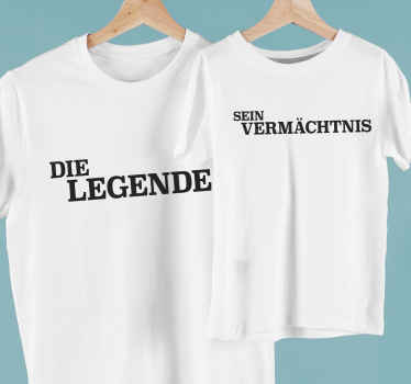 Vater Sohn T Shirt Leyenda y legado texto - TenStickers