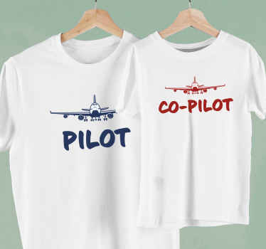 Vater Sohn T Shirt Camiseta con piloto y copiloto - TenStickers