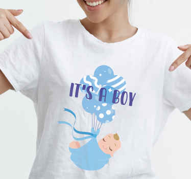 It's a boy baby shower pattern custom t-shirt - TenStickers