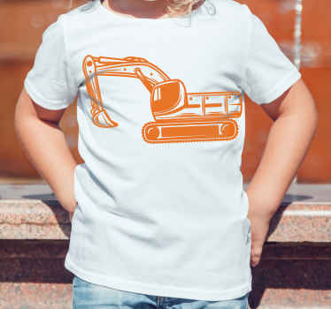 Camiseta infantil Excavadora grande monocolor - TenVinilo