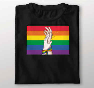 Insan eli ve lgbt gökkuşağı özel tişört - TenStickers