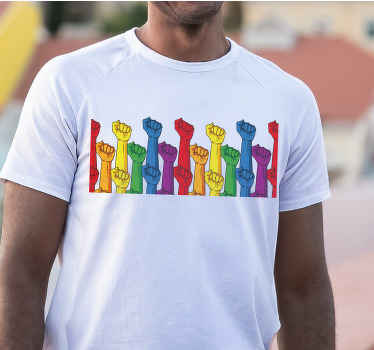 Knytnæve i regnbuefarver tilpasset t-shirt - TenStickers