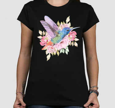 T-shirt colibri floral coloré - TenStickers