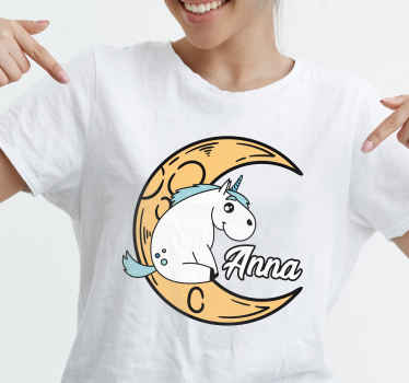 Unicorn on moon Kids t-shirt - TenStickers