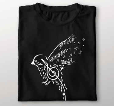 Müzik notaları kuşlar özel tişört - TenStickers