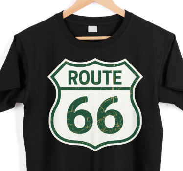 Route 66 yeşil özel tişört - TenStickers
