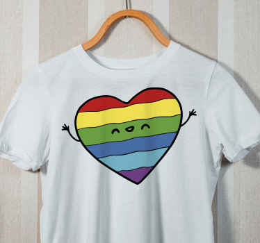 Rainbow smiley heart custom t-shirt - TenStickers