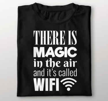 Maaginen wifi-teksti mukautettu t-paita - Tenstickers