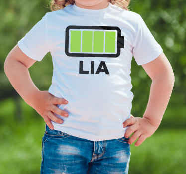 Batteri med navn med navn t -shirt - TenStickers