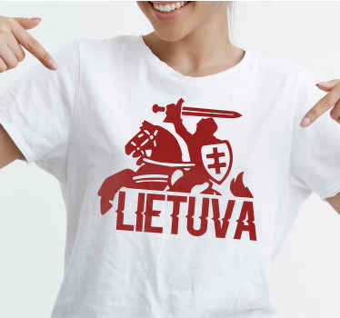 Vytis logotipas ir tekstas lietuva nestandartiniai marškinėliai - „Tenstickers“