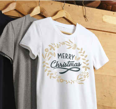 Camiseta navideña Encaje de flores navidad - TenVinilo