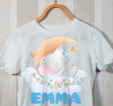 T shirt bebe éléphant d'animaux mignons avec nom - TenStickers