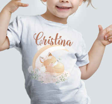 Roztomilá liška pro dívku se jménem kojenecká košile - TenStickers