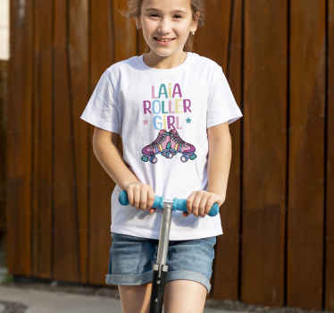 Kinder T Shirt Inline Skates mit Namen - TenStickers