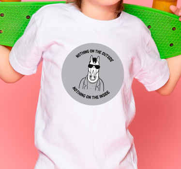 Black and white horse-man writing t-shirt - TenStickers