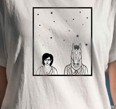 Black and white thin lined custom t-shirt - TenStickers