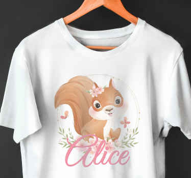 T-Shirt Baby Süßes eichhörnchen für mädchen mit Namen - TenStickers