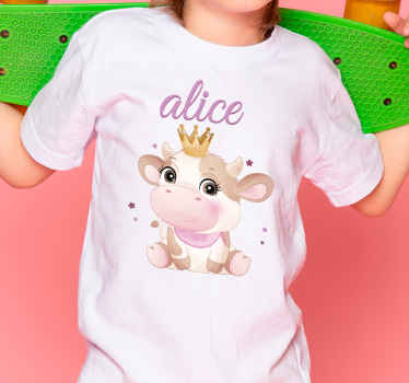 T-Shirt Baby Süße kuh für mädchen mit Namen - TenStickers