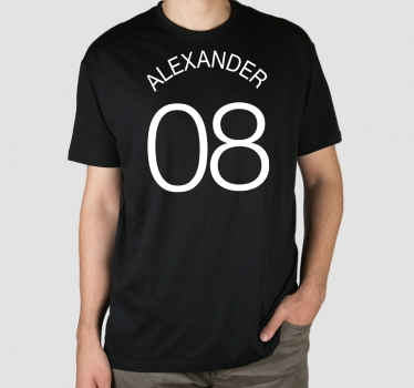 Camisetas con nombre Número personalizado blanco y nombre en dise - TenVinilo