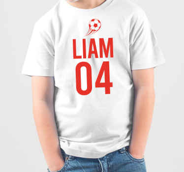 κόκκινο σχέδιο μπλουζάκια ποδοσφαίρου με αριθμό - TenStickers