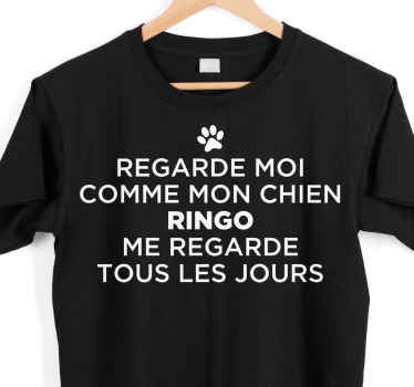 Aimer les t-shirts de texte drôle de chien avec le nom - TenStickers