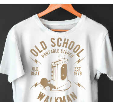 Walkman çizgi film tasarımı özel tişört - TenStickers