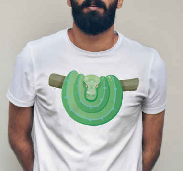 Zelený had hroznýš na stromě vlastní tričko - TenStickers