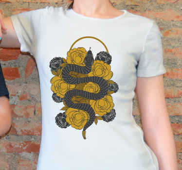 T-shirts motif floral serpent - TenStickers
