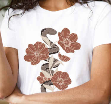 T-shirts fusion fleur serpent - TenStickers