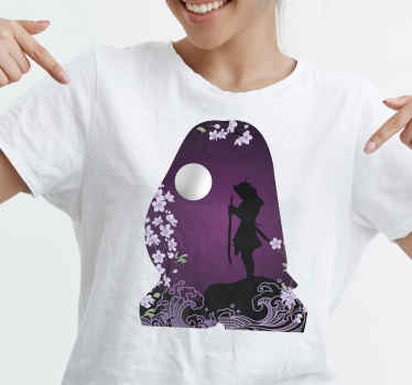 T-shirt silhouet met kersenbloesems - TenStickers