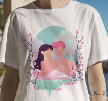 Camiseta personalizada vista colorida pareja de anime - TenVinilo